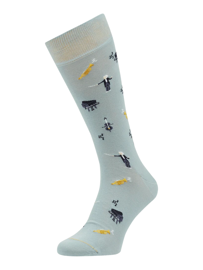 Von Jungfeld Socken Mit Allover-Muster - Hellblau 3 Von Jungfeld Socken Mit Allover-Muster - Hellblau
