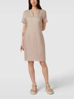 White Label Knielanges Kleid Mit V-Ausschnitt - Sand