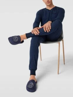 Gant Slides Mit Label-Stitching Modell 'CREST' - Marineblau