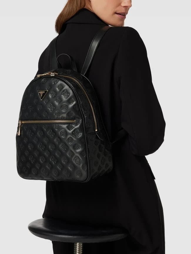 Guess Rucksack Mit Label-Print Modell 'VIKKY' - Schwarz 3 Guess Rucksack Mit Label-Print Modell 'VIKKY' - Schwarz