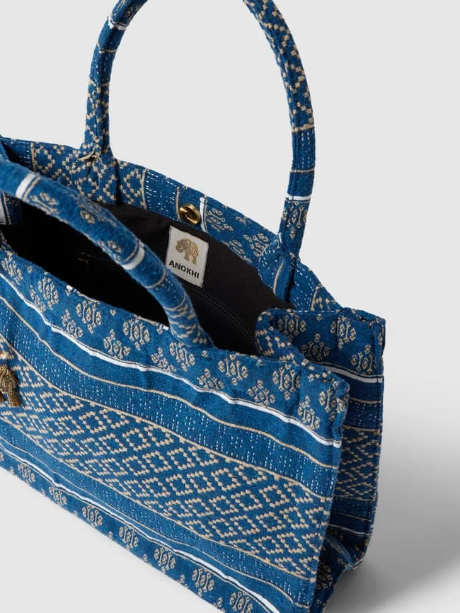 Anokhi Tote Bag Mit Allover-Muster Modell 'BOOKTOTE' - Royalblau 7 Anokhi Tote Bag Mit Allover-Muster Modell 'BOOKTOTE' - Royalblau – Bild 5