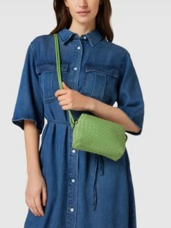 Abro Umhängetasche Mit Strukturmuster Modell 'PIUMA' - Grün