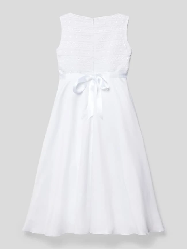 Weise Kommunionskleid Mit Spitzenbesatz - Weiß 5 Weise Kommunionskleid Mit Spitzenbesatz - Weiß – Bild 3