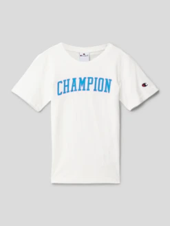 CHAMPION T-Shirt Mit Logo-Print Modell 'Rochester' - Ecru