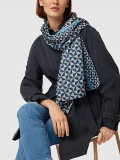 MORE&MORE More & More Schal Mit Allover-Muster - Hellblau