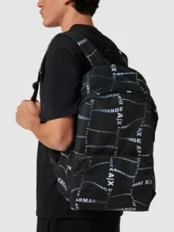 ARMANI EXCHANGE Rucksack Mit Allover-Muster Modell 'AOP' - Schwarz