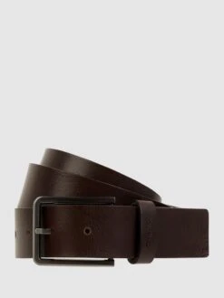 CK Calvin Klein Ledergürtel Aus Büffelleder - Dunkelbraun
