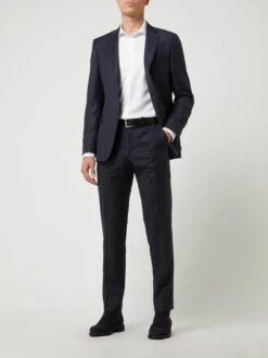 DIGEL Modern Fit Anzughose Aus Schurwolle Modell 'Per' - Marineblau