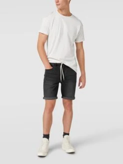 REVIEW Jeansshorts Mit Label-Patch - Dunkelgrau