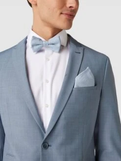 Wilvorst Fliege Und Einstecktuch Im Set - Blau