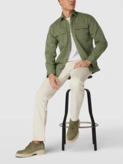 Marc O'Polo Derby-Schuhe Mit Label-Detail Modell 'Lars' - Olivgrün