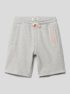 Scotch & Soda Sweatshorts Mit Label-Details - Hellgrau Meliert