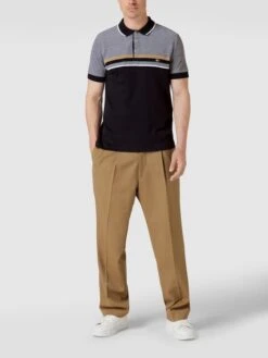 Christian Berg Men Poloshirt Mit Kurzer Knopfleiste - Marineblau