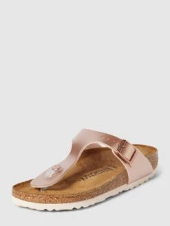 Birkenstock Zehentrenner Mit Dornschließe In Metallic - Kupfer