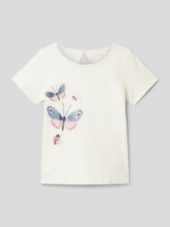 Tom Tailor T-Shirt Mit Motiv-Print - Ecru