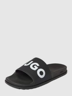 HUGO Slides Mit Label-Details Modell 'MATCH' - Schwarz
