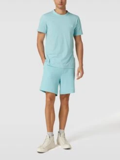 BOSS Orange T-Shirt Mit Logo-Stitching Modell 'TEGOOD' - Helltürkis