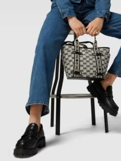 MICHAEL Michael Kors Handtasche Mit Allover-Logo-Muster Modell 'MAEVE' - Schwarz