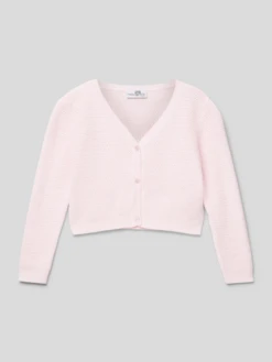 Happy Girls Cropped Strickjacke Mit Knopfleiste - Rosé