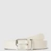 CK Calvin Klein Ledergürtel Mit Label-Details Modell 'MUST' - Ecru