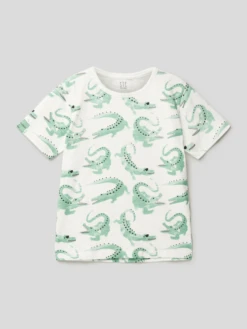 Staccato T-Shirt Mit Allover-Muster - Weiß