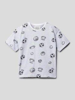 Staccato T-Shirt Mit Streifenmuster - Weiß