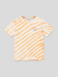 Staccato T-Shirt In Batik-Optik - Orange