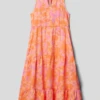 S.Oliver RED LABEL Kleid Aus Viskose Mit Allover-Muster - Orange