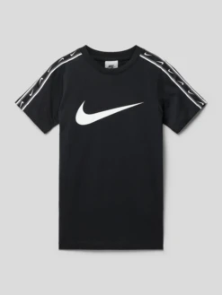Nike T-Shirt Mit Galonstreifen - Schwarz