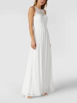 Mascara Abendkleid Mit Floralen Stickereien Und Zierperlen - Offwhite