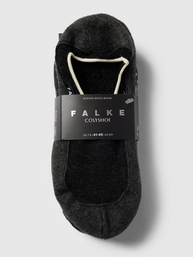 Falke Hausschuhe Aus Schurwoll-Mix Mit Logo-Detail Modell 'COSYSHOE' - Anthrazit Meliert 5 Falke Hausschuhe Aus Schurwoll-Mix Mit Logo-Detail Modell 'COSYSHOE' - Anthrazit Meliert – Bild 3