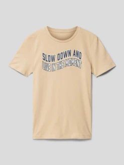 Tom Tailor T-Shirt Mit Statement-Print - Camel