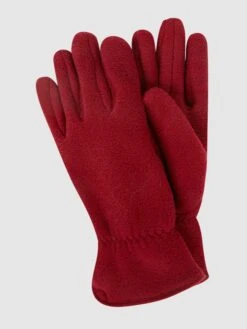 Loevenich Handschuhe Aus Teddyfell - Dunkelrot