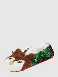 CAPELLI NEW YORK Hausschuhe Mit Teddyfutter - Grün