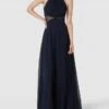 Jake*s Cocktail Abendkleid Mit Amerikanischem Ausschnitt - Marineblau Meliert