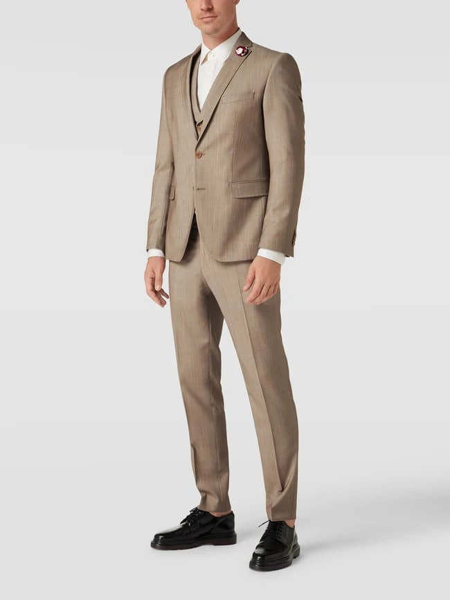 CG - Club Of Gents Slim Fit 2-Knopf-Sakko Mit Zier-Detail - Beige 3 CG - Club Of Gents Slim Fit 2-Knopf-Sakko Mit Zier-Detail - Beige