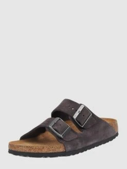 Birkenstock Sandalen Aus Veloursleder Modell 'Arizona' - Hellgrau
