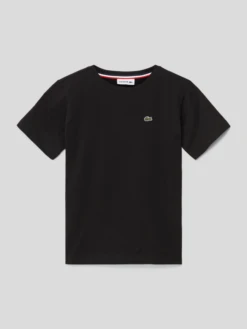 Lacoste T-Shirt Mit Label-Stitching - Schwarz