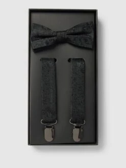 Monti Fliege Mit Hosenträgern Im Set - Schwarz