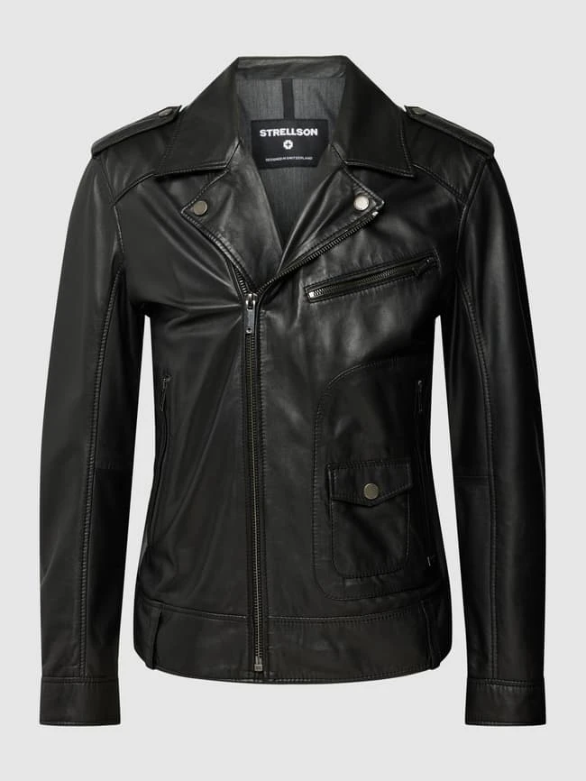 Strellson Lederjacke Mit Reißverschlusstaschen Modell 'PARKLEY' - Schwarz 4 Strellson Lederjacke Mit Reißverschlusstaschen Modell 'PARKLEY' - Schwarz – Bild 2