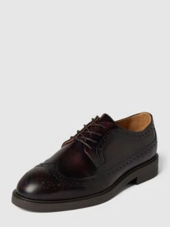 Selected Homme Derby-Schuhe Aus Echtem Leder Mit Lochmuster Modell 'BLAKE' - Dunkelbraun