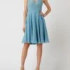 Luxuar Cocktailkleid Aus Spitze Und Chiffon - Aqua Blau