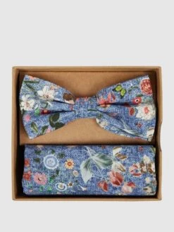 Prince Bowtie Fliege Und Einstecktuch Im Set - Blau
