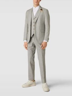 CG - Club Of Gents Hose Mit Bügelfalten Modell 'Paul' - Hellgrau Meliert