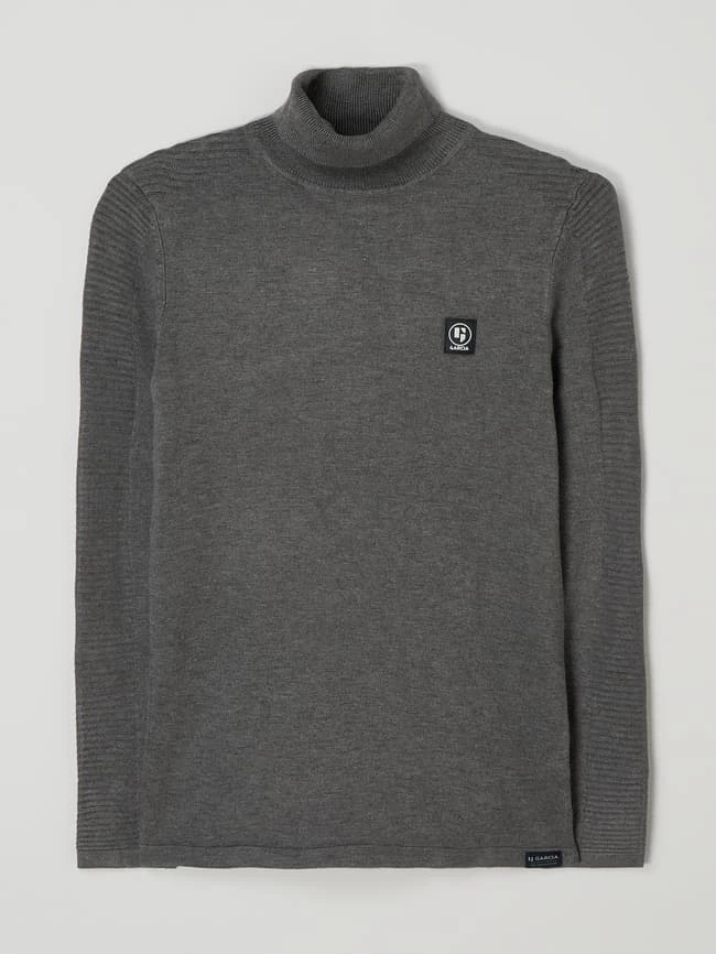 Garcia Rollkragenpullover Mit Logo-Details - Mittelgrau 3 Garcia Rollkragenpullover Mit Logo-Details - Mittelgrau