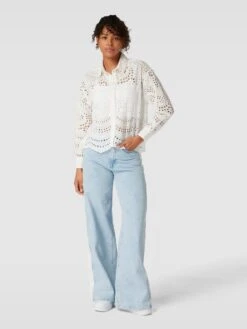 Only Bluse Mit Strukturmuster Modell 'LALISA' - Weiß