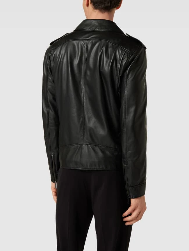 Strellson Lederjacke Mit Reißverschlusstaschen Modell 'PARKLEY' - Schwarz 7 Strellson Lederjacke Mit Reißverschlusstaschen Modell 'PARKLEY' - Schwarz – Bild 5