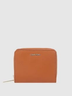 CK Calvin Klein Portemonnaie In Leder-Optik - RFID-blocking - Cognac
