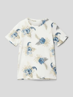 Jack & Jones T-Shirt Mit Floralem Muster - Offwhite