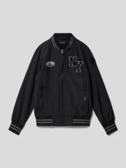 CARS JEANS Bomberjacke Mit Label-Detail Modell 'basecar' - Schwarz